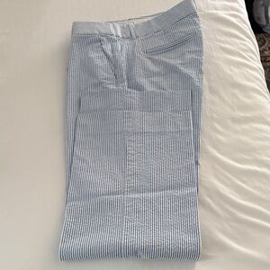 J. Crew Women'sLight Blue Striped Dress Pants